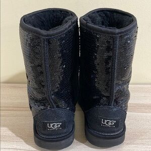 UGG Black Ankle Booties with Sparkly Finish